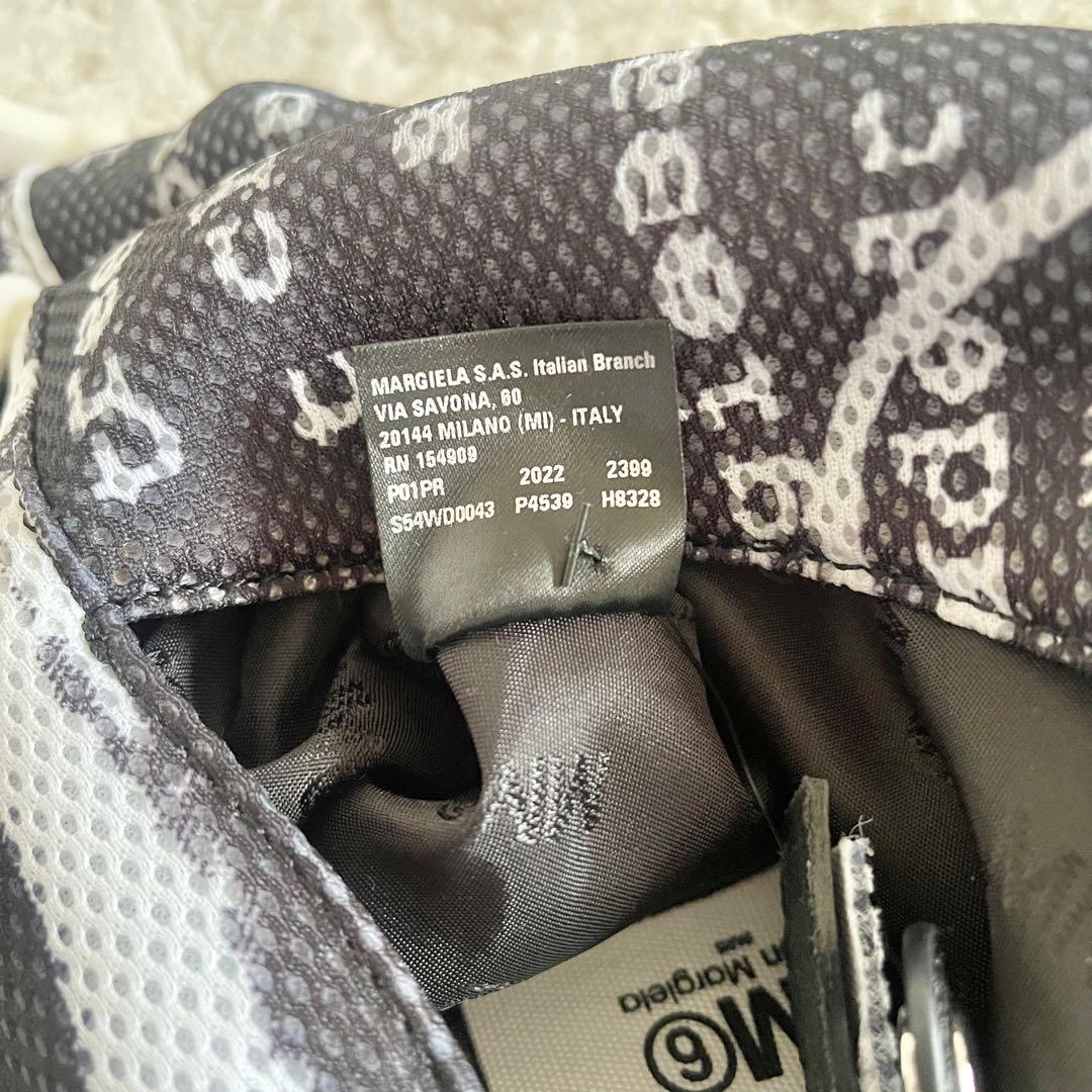 新品　MM6 マルジェラ　ジャパニーズバッグ ロゴ柄　白　黒　スモール