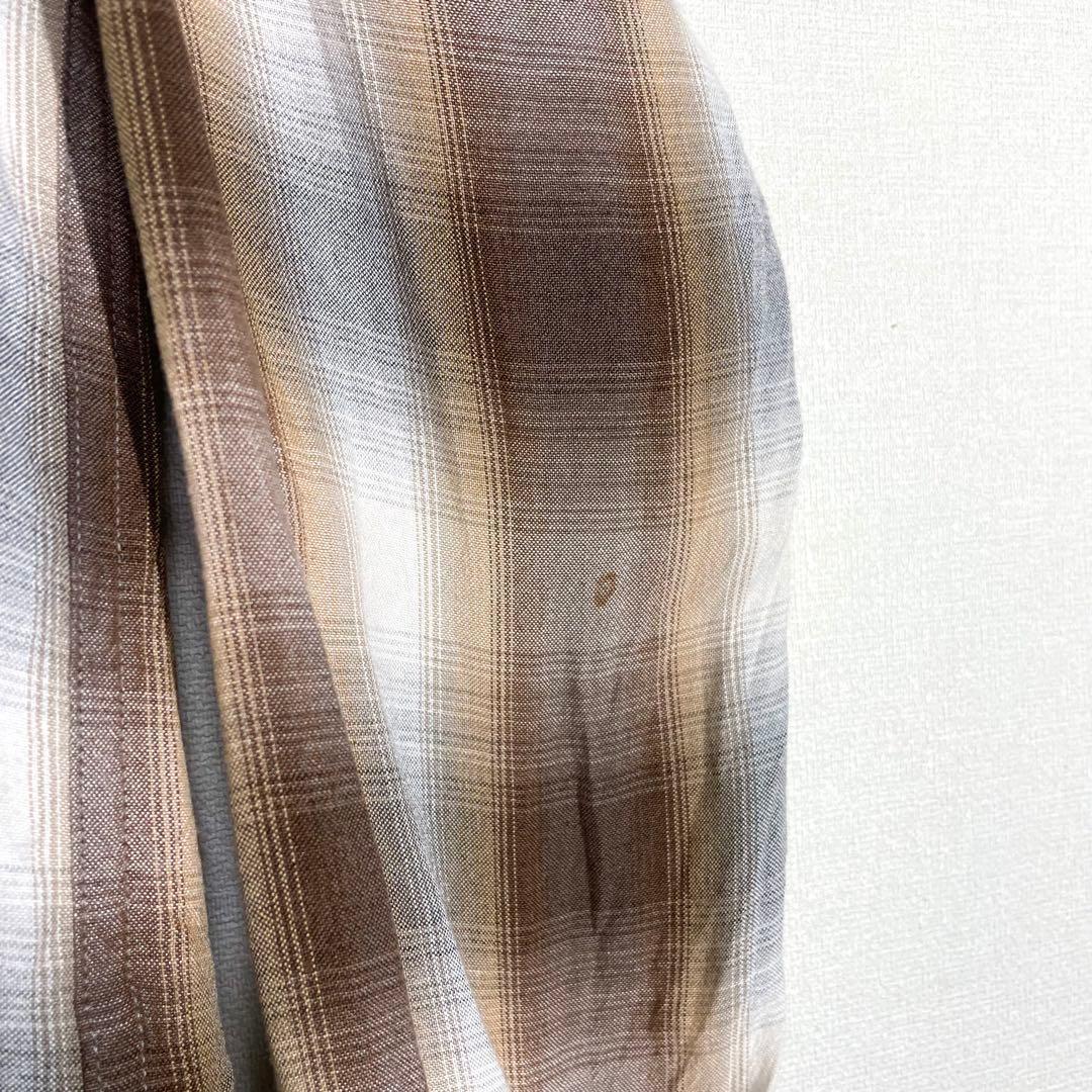 ワコマリア オンブレ チェック シャツ ブラウン マルチカラー S