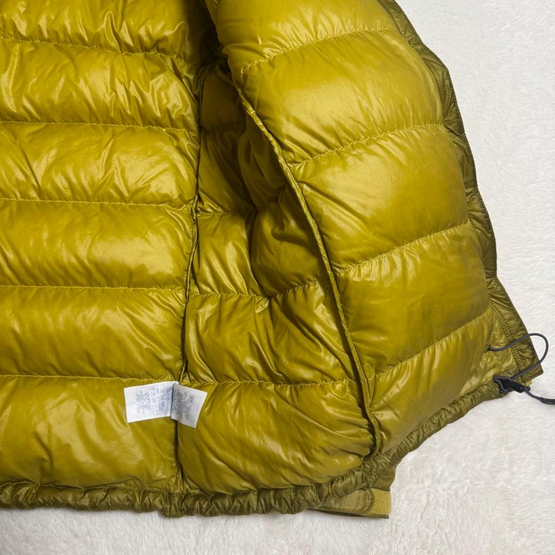 極美品モンベル800FP アルパインダウンパーカ黄L短丈y2kドローコード