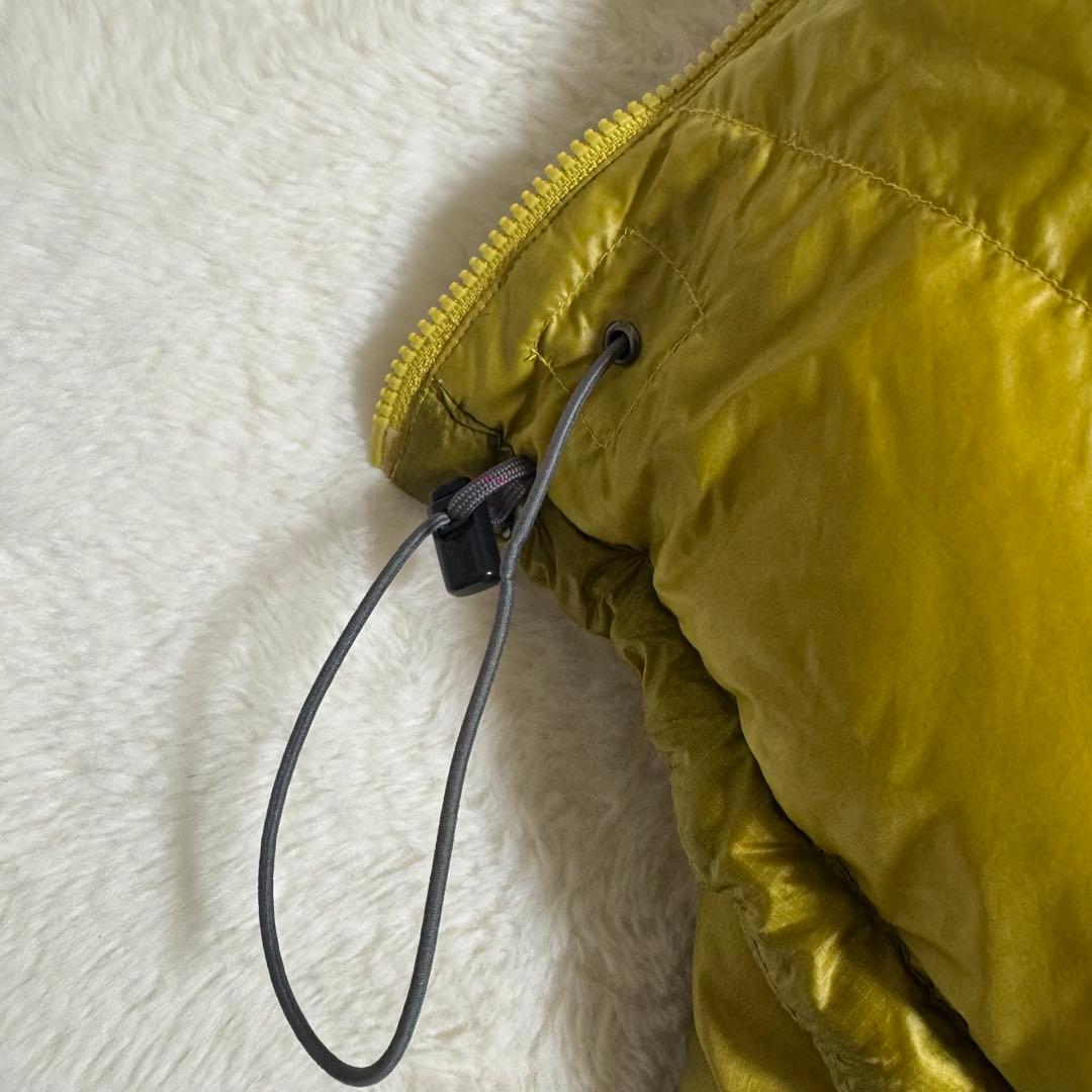 極美品モンベル800FP アルパインダウンパーカ黄L短丈y2kドローコード