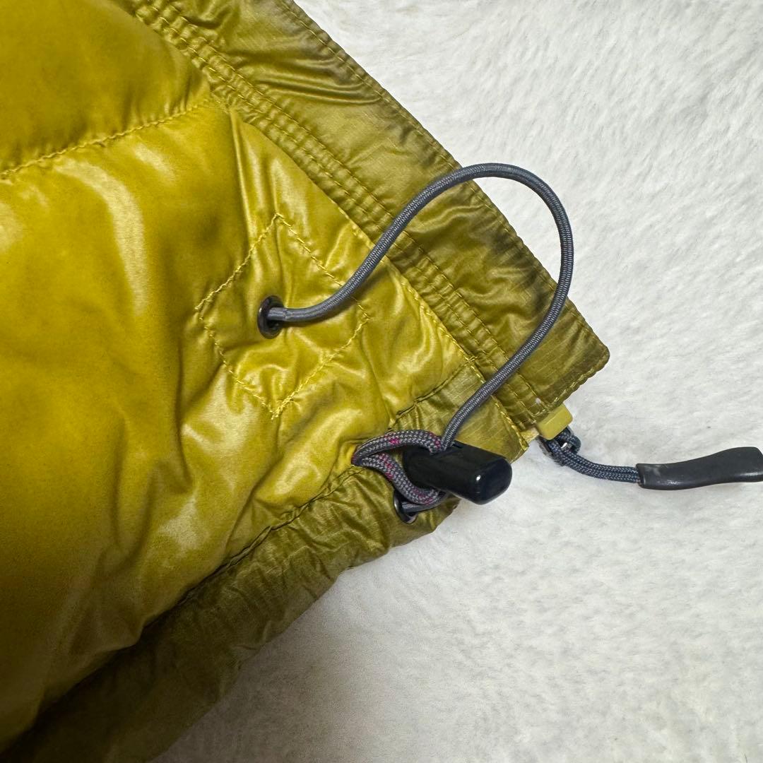 極美品モンベル800FP アルパインダウンパーカ黄L短丈y2kドローコード
