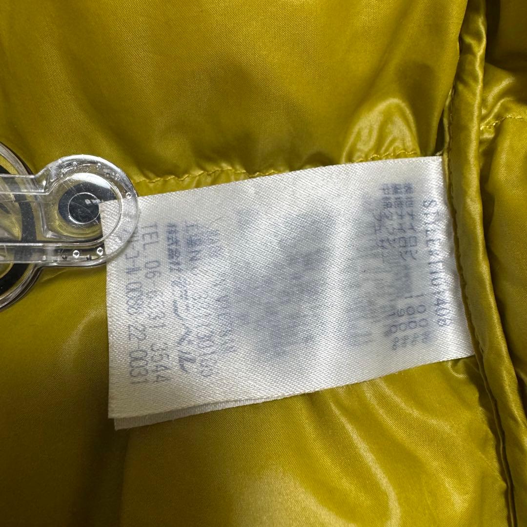 極美品モンベル800FP アルパインダウンパーカ黄L短丈y2kドローコード