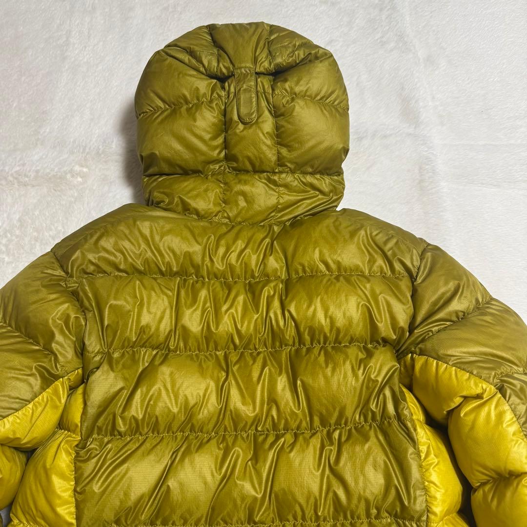 極美品モンベル800FP アルパインダウンパーカ黄L短丈y2kドローコード