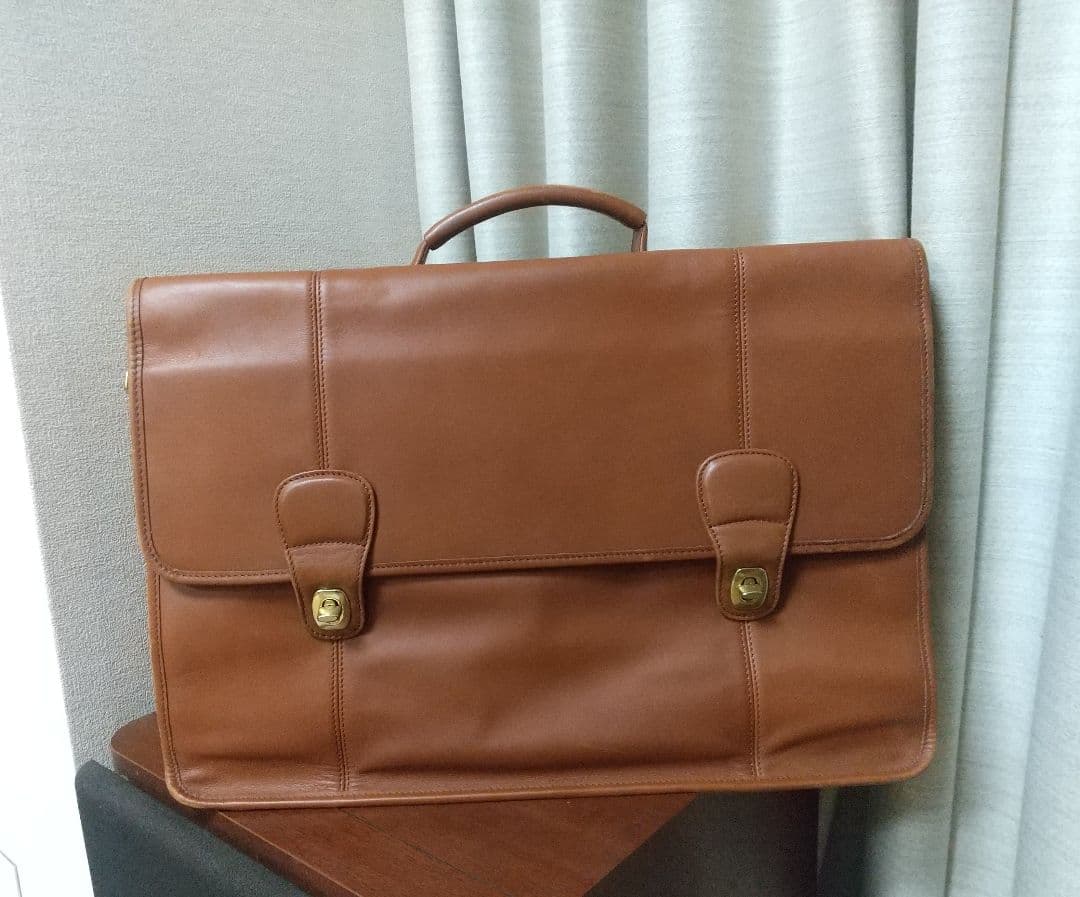 COACHコーチブリーフケースビジネスバッグ茶色革大型