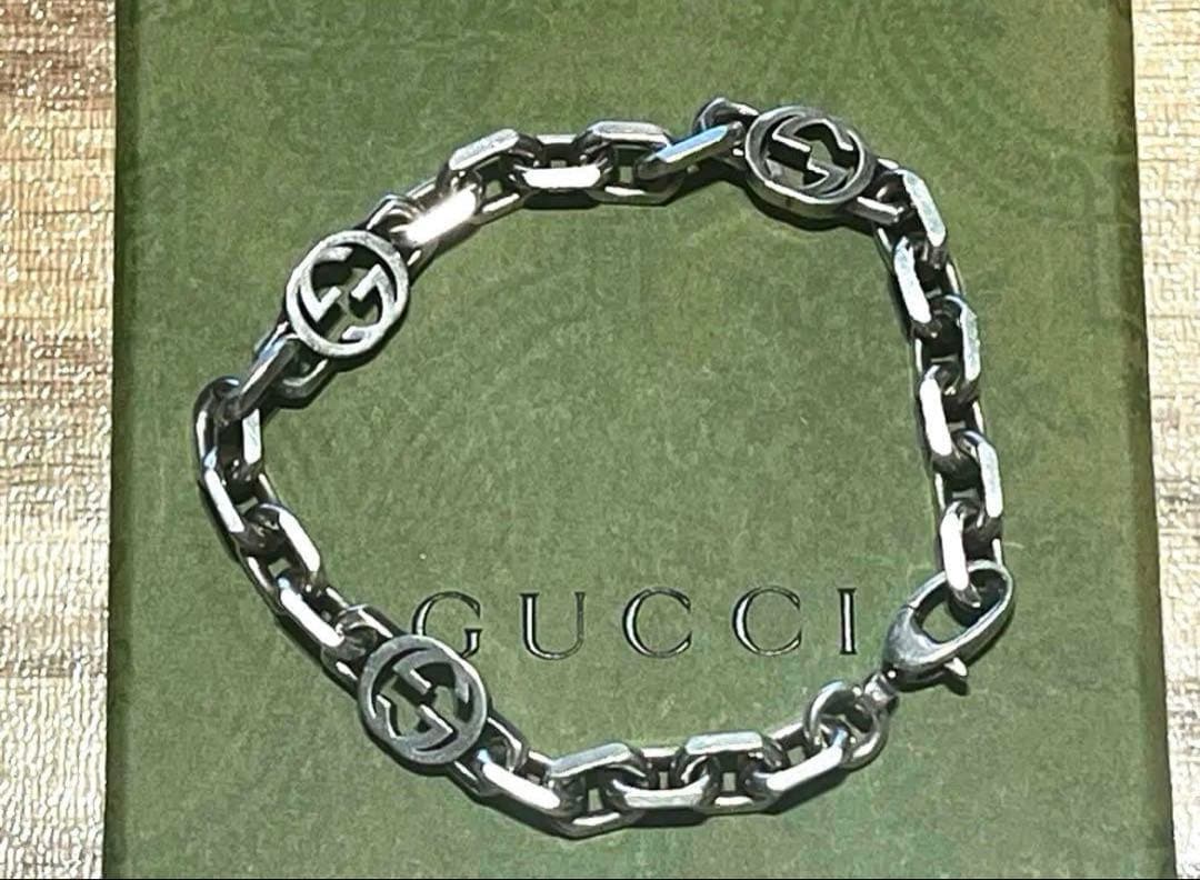 GUCCI インターロッキングg ブレスレット　シルバー　925