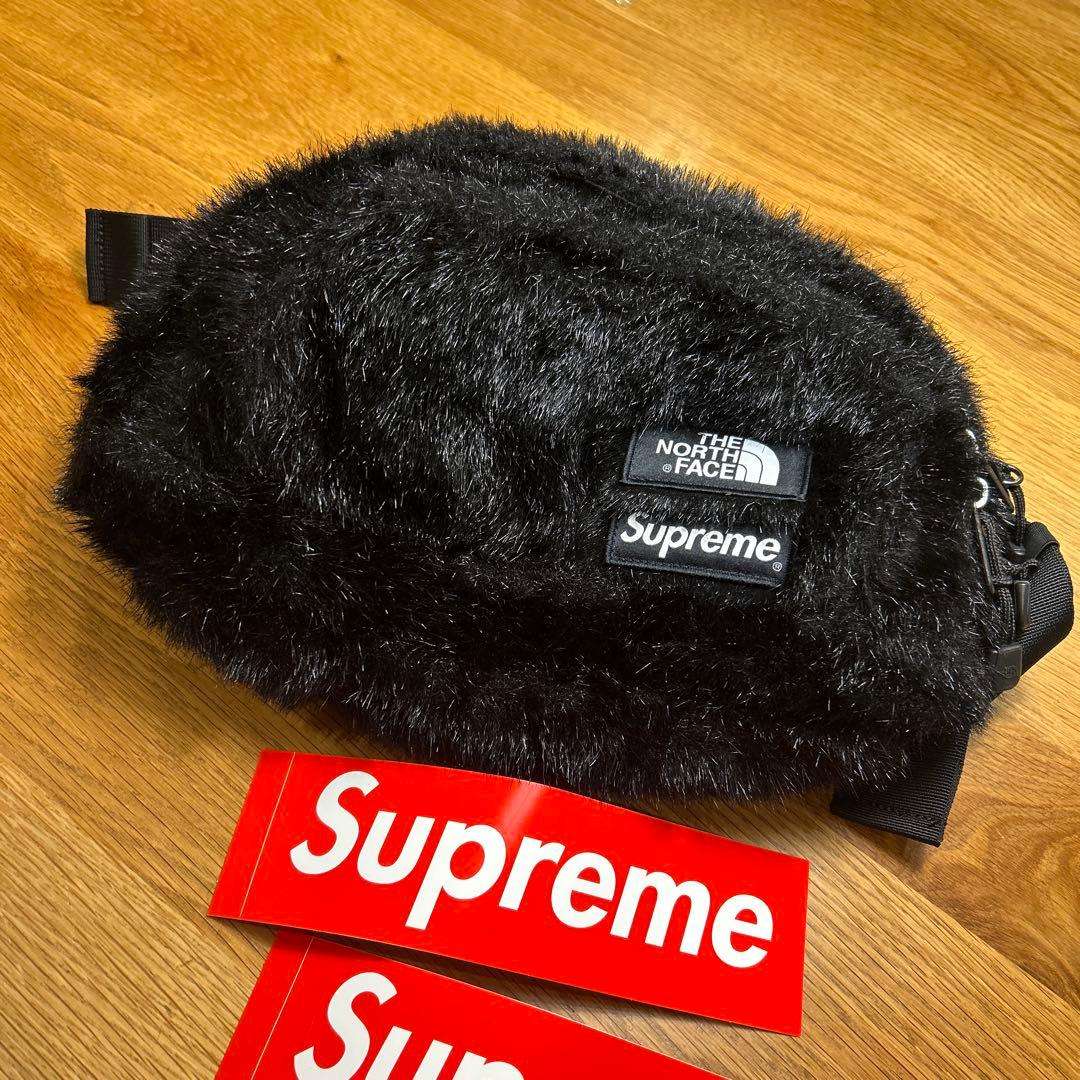 Supreme×TheNorthFace Fur Waist Bag ブラック