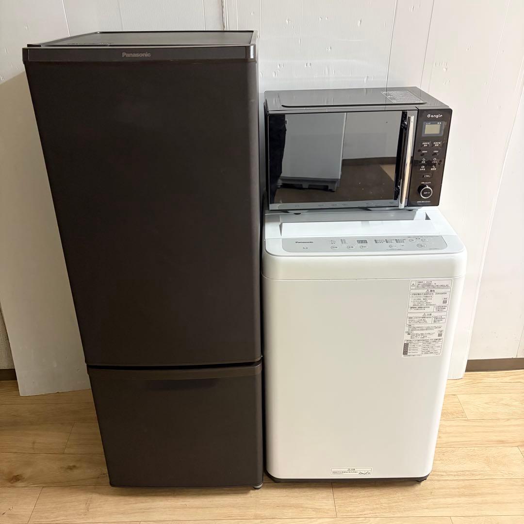 パナソニックとミラーガラスレンジ1人暮らし家電セット大阪近郊配送と設置無料❗️③