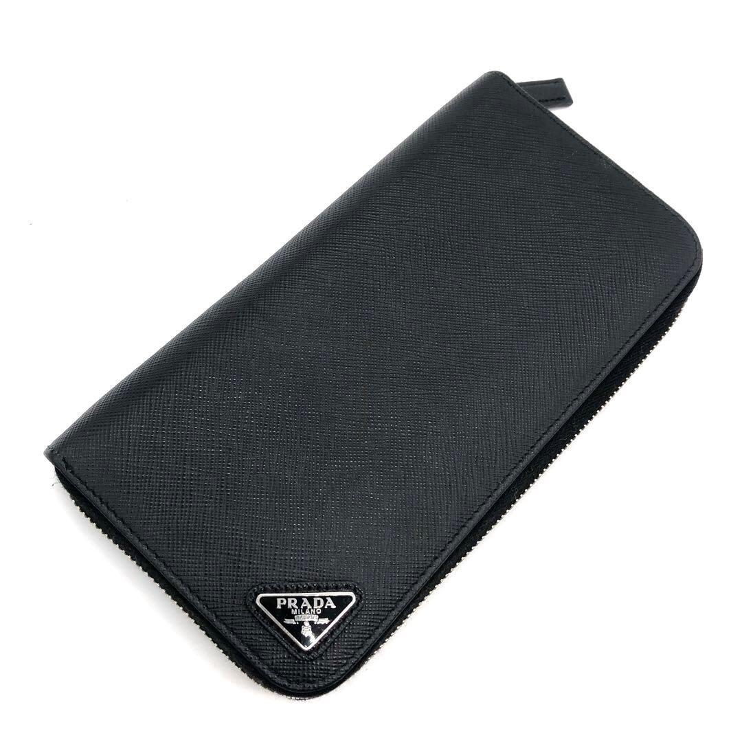 極美品✨プラダ　 サフィアーノレザー　長財布 ラウンドファスナー