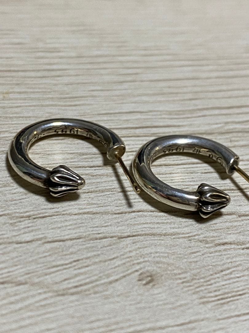 クロムハーツ　プレーンフープピアス(両耳用)