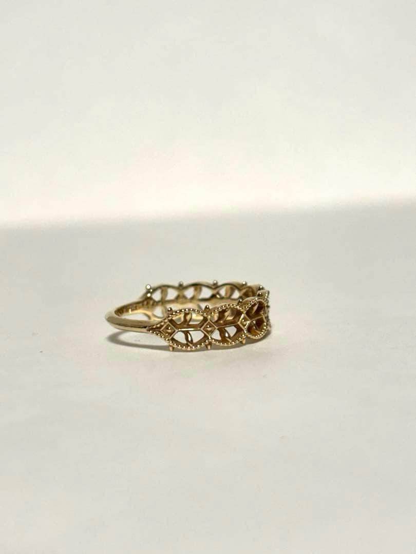 agete アガット ダイヤモンド K10 透かしリング