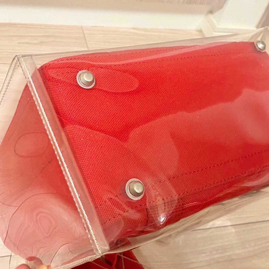 【Pear】ファミリア×エジュー　クリアビニールバッグ　赤