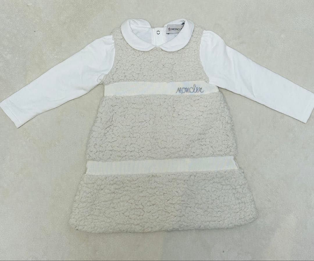 MONCLER 長袖ワンピース クリーム　キッズ　ベビー