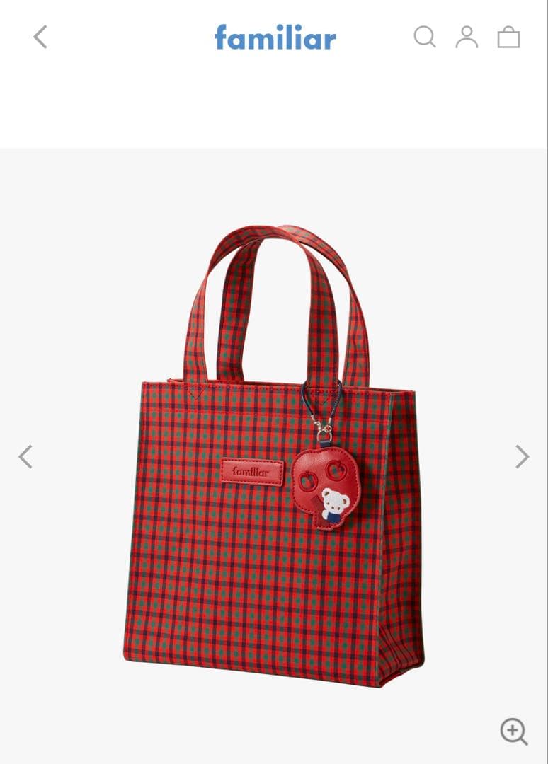 完売【新品未使用】ファミリアトートバッグ　赤チェック