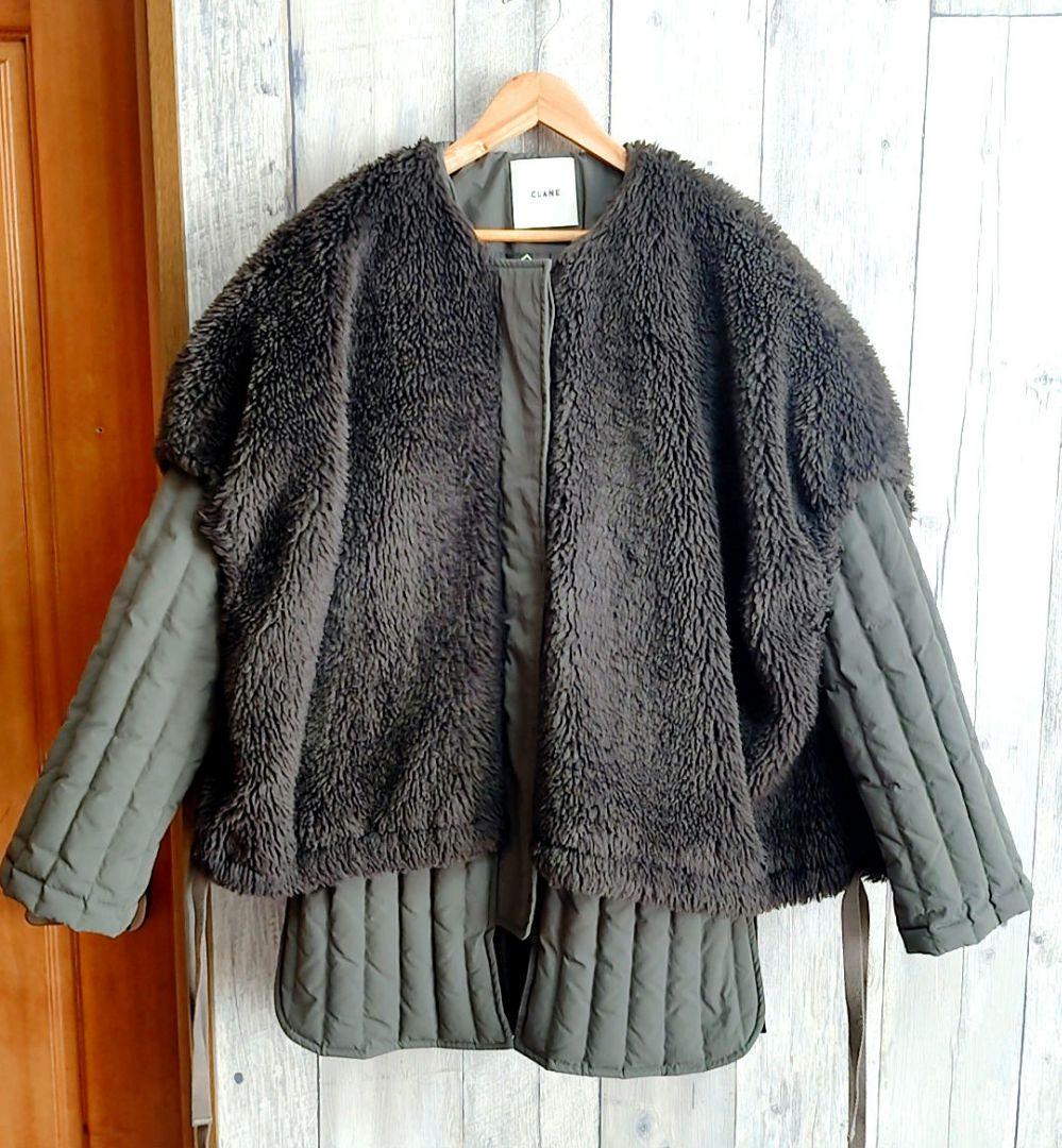 ジャケット・アウター CLANE BOA VEST LAYERED DOWNCOAT - KHIKI