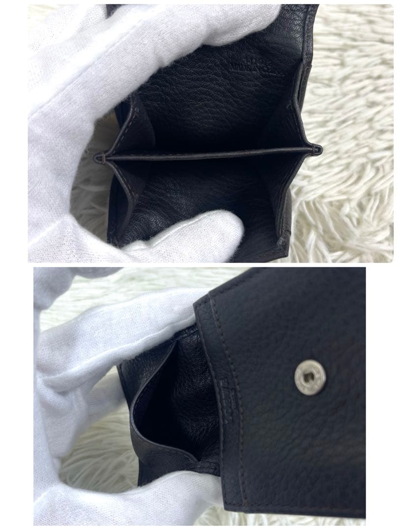 極美品‼️LOEWE アナグラム　ケース レザー　ロゴ押し　ブラック