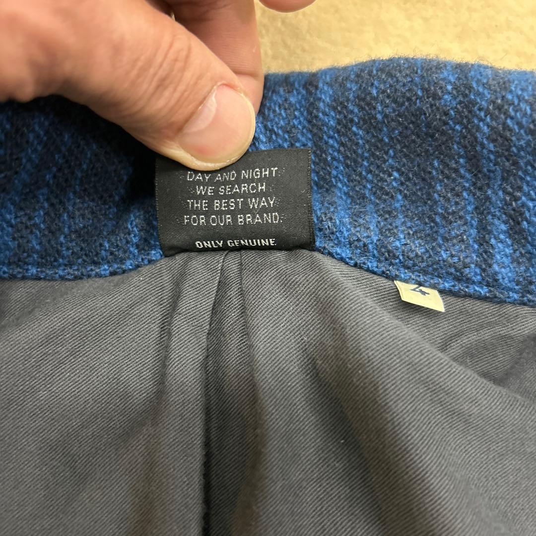 ドミンゴOMNIGODウールハンティングジャケット 4 青✖︎黒チェック美USED