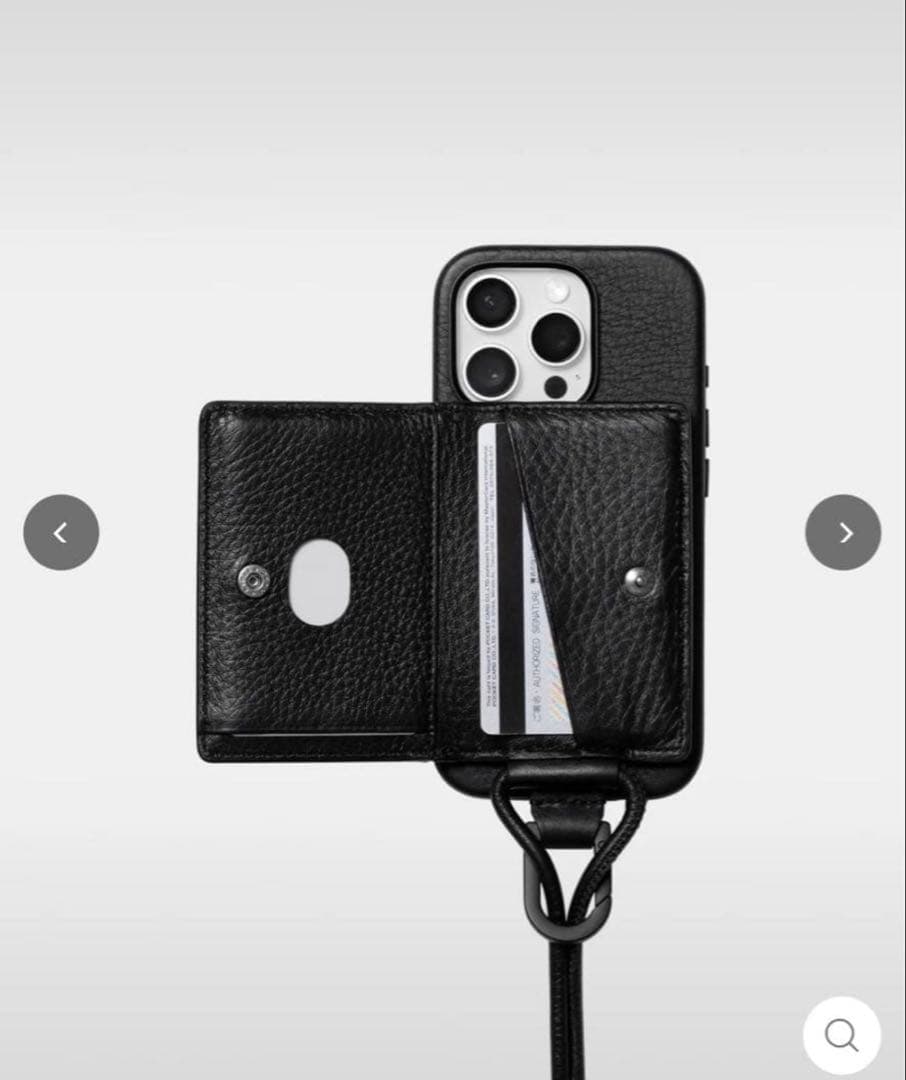 objcts.ioレザー ・ストラップ付きウォレットカードケース