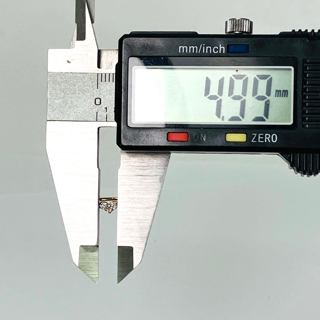 K18YG ハートモチーフ ダイヤモンドリング D:0.08ct