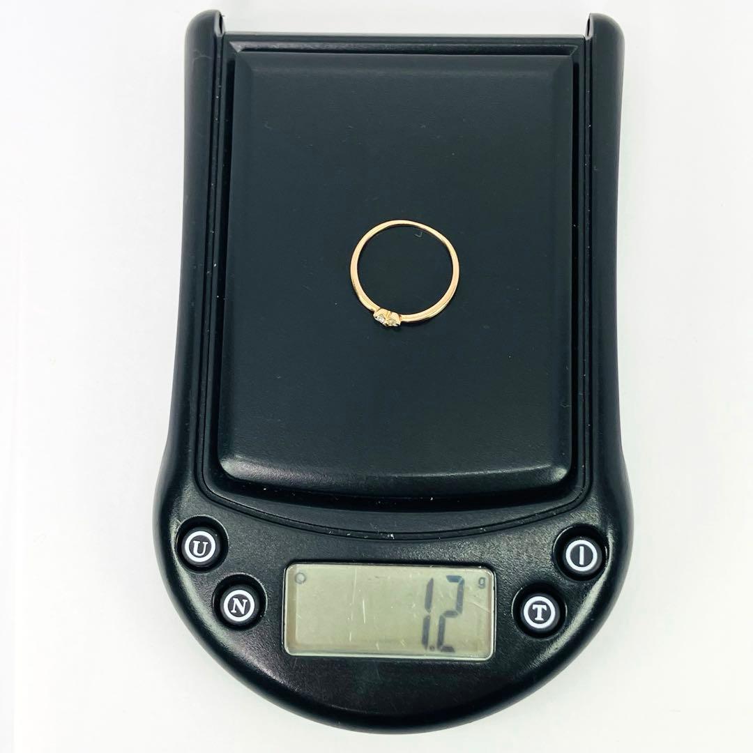 K18YG ハートモチーフ ダイヤモンドリング D:0.08ct