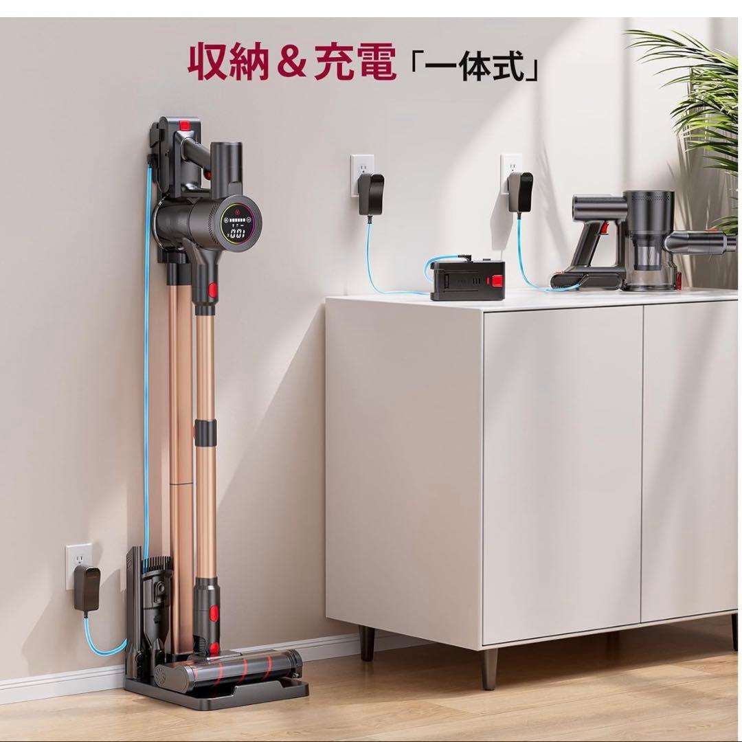 【新品】コードレス掃除機 自走式 AI自動 70分 LED 収納スタンド