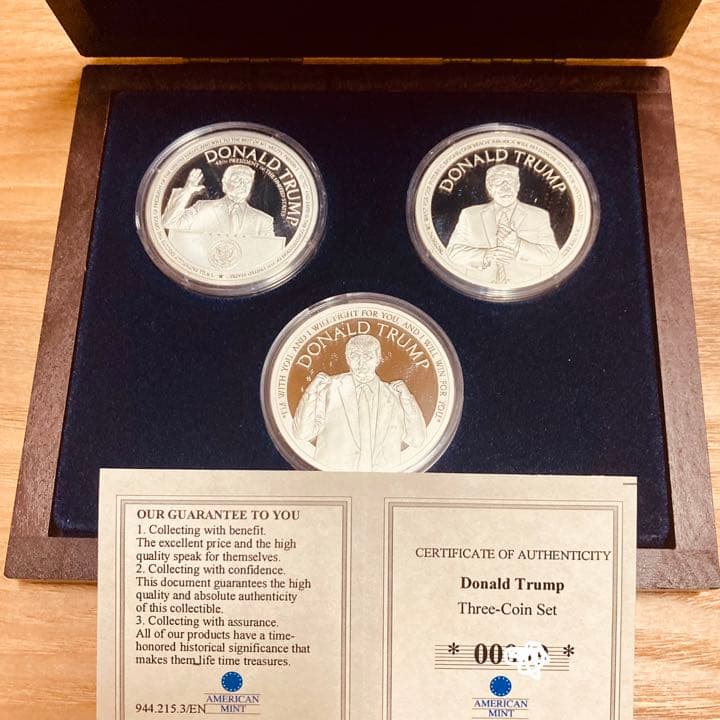 （超希少！）トランプ大統領　1オンス 銀貨　3種メモリアルボックスセット