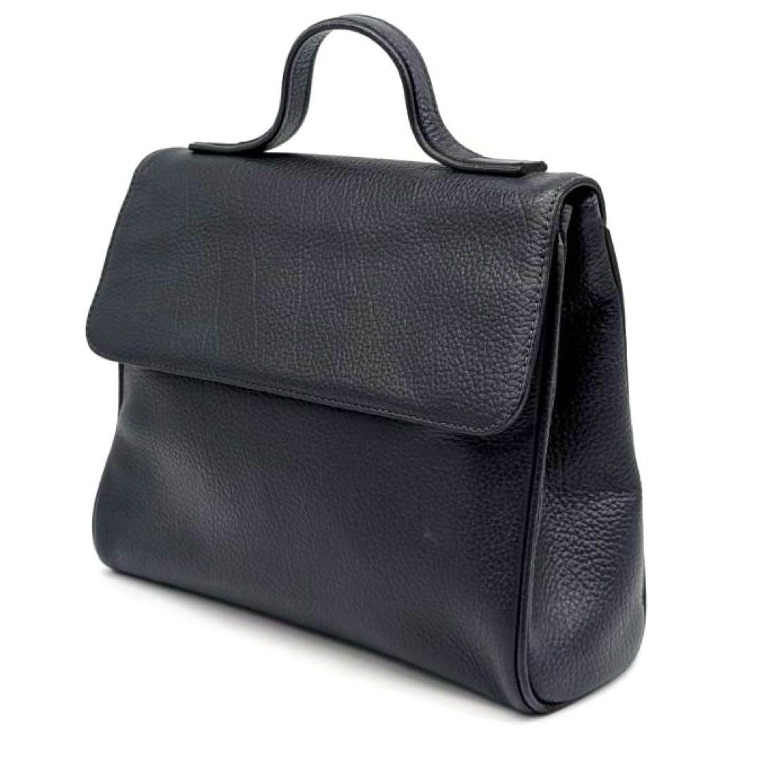 HENRY HIGH CLASS✨ハイクラス　ハンドバッグ　シボ革　ネイビー