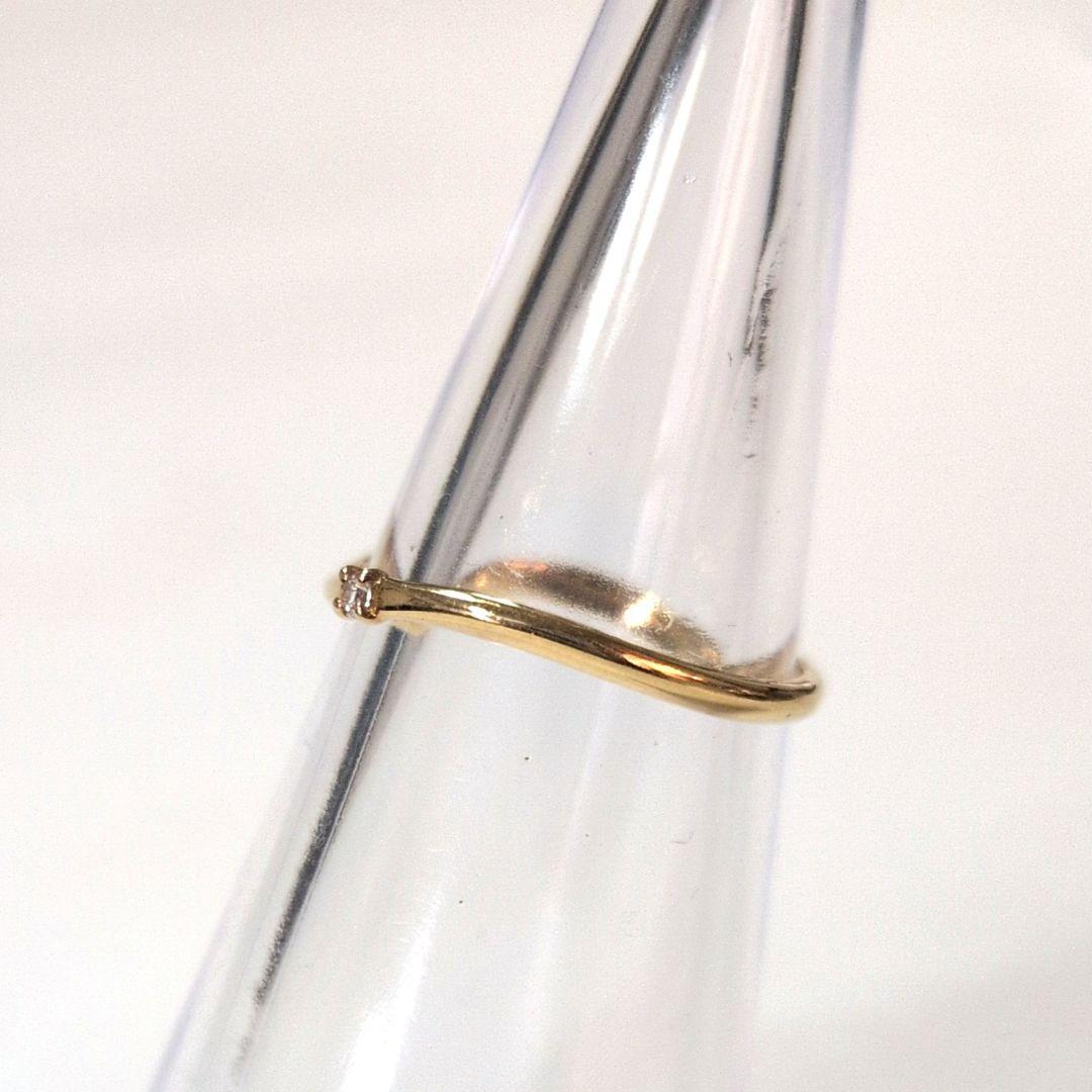 使用わずか　美品　一粒ダイヤモンド入り18金ゴールド ピンキーリング　3号