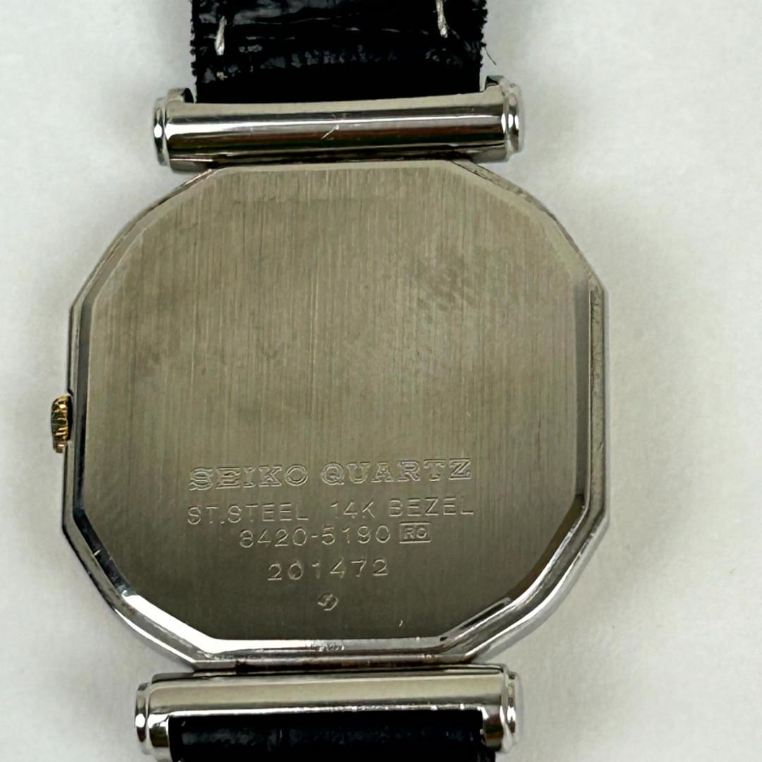 【良品・稼働品】クレドール 14金 ベゼル K14 金色文字盤　新品革ベルト