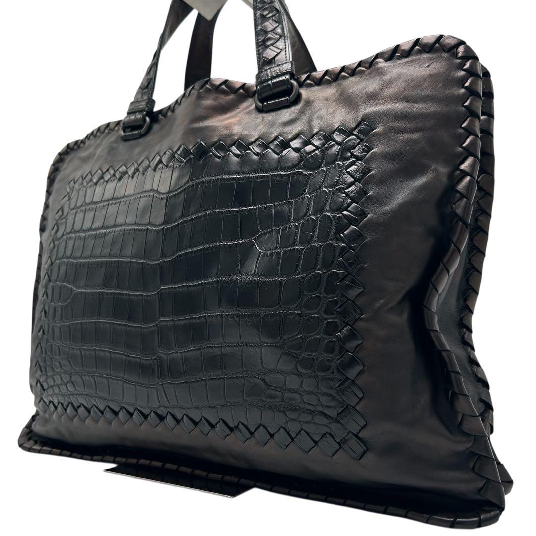 ボッテガヴェネタ ブリーフケース ビジネスバッグ イントレチャート クロコ 男性