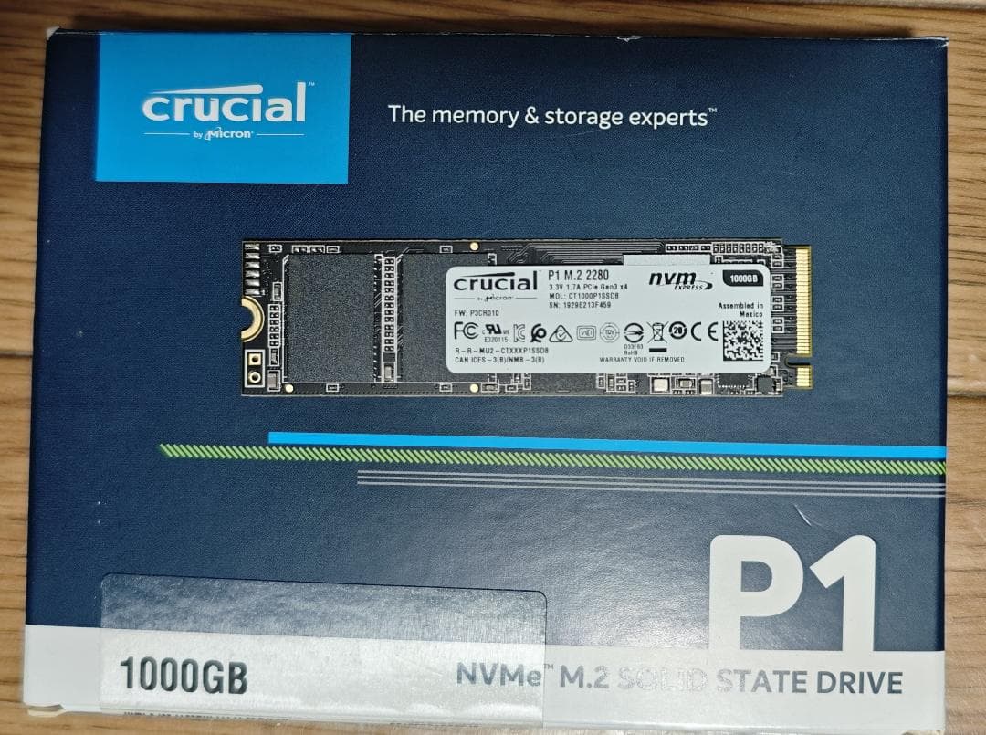 【中古】Crucial P1 CT1000P1SSD8JP 1TB