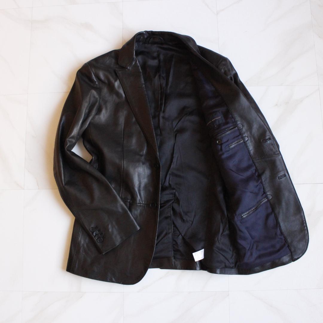 バナナリパブリック 羊革 テーラードジャケット M ブラック