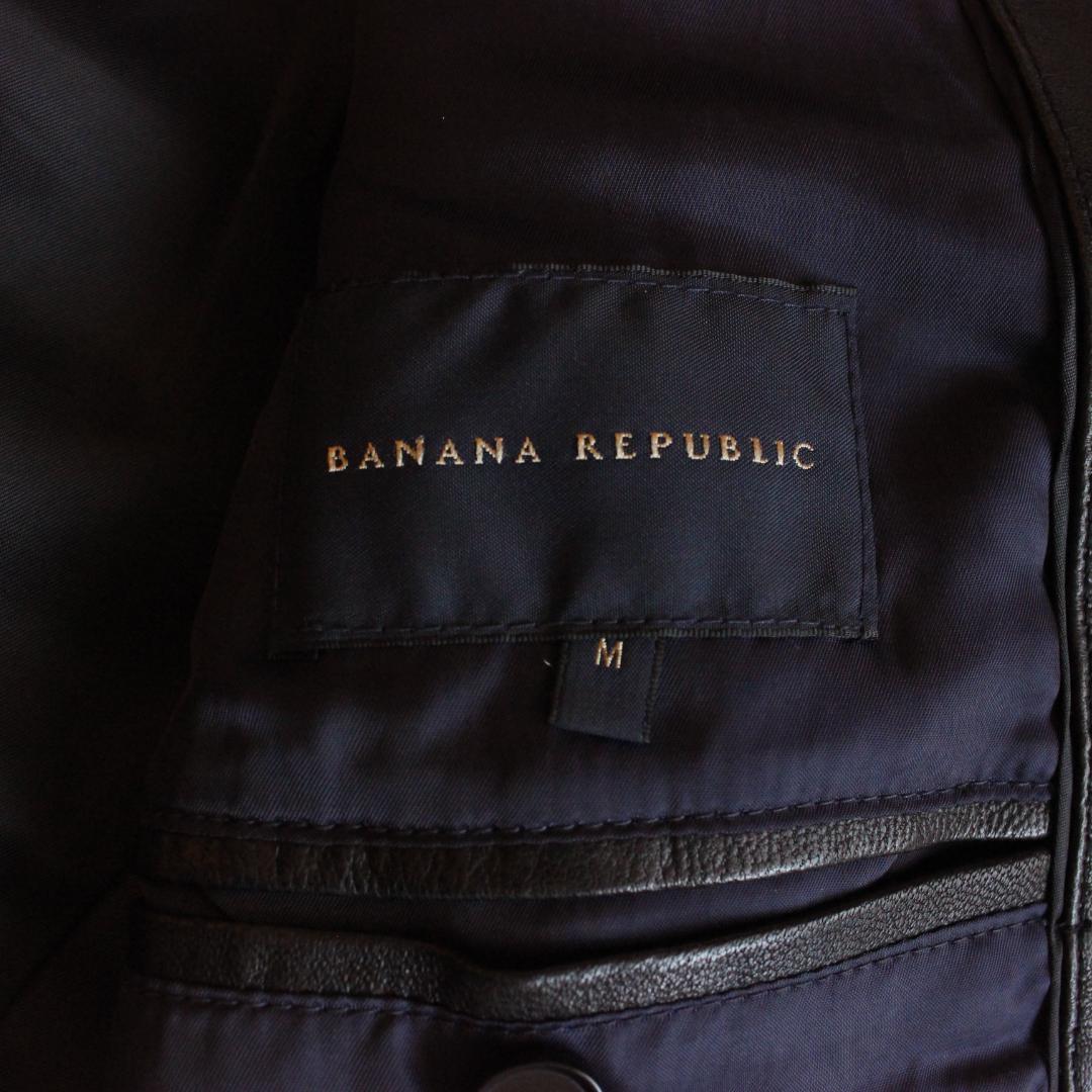 バナナリパブリック 羊革 テーラードジャケット M ブラック