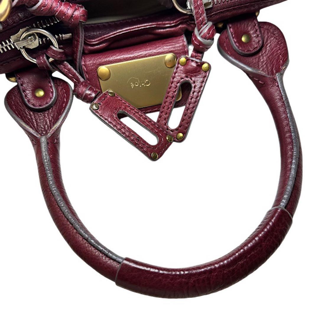 ⚠️特価‼️保証付□らび□クロエChloe■ハンドバッグ■パディントン■バーガンディ