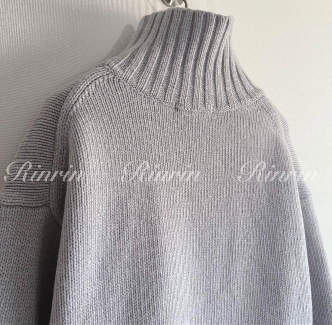 【美品】ANAYI ウールカシミヤドロップショルダー プルオーバー 38