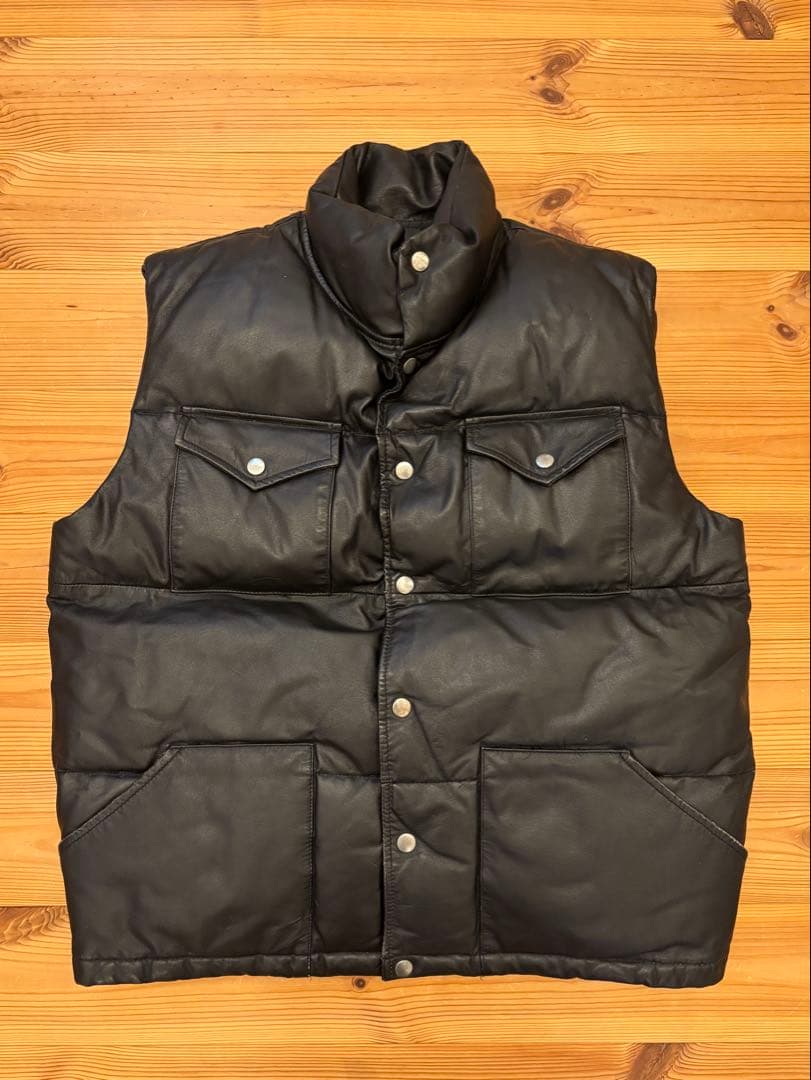 BEAMS ビームス レザー ダウンベスト / 本革 leather vest