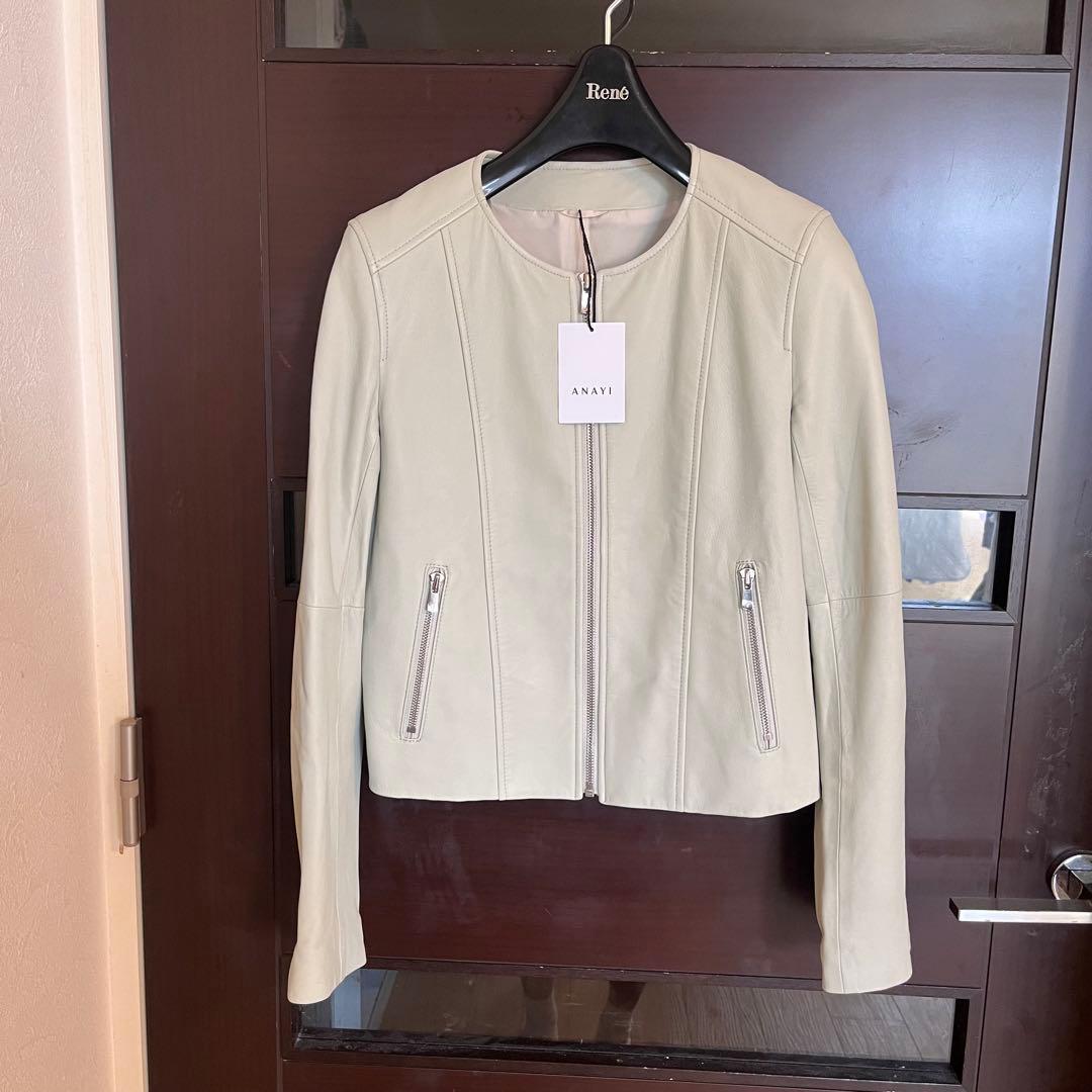 新品☆ ANAYI ラムレザークルージャケット/セオリー、23区、ロペ