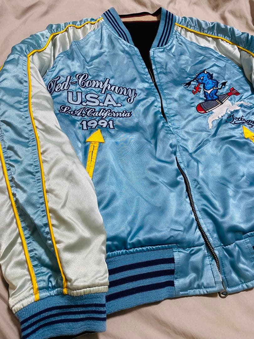 TEDMAN ２面用 日本限定 スカジャン　龍　別珍　サテン