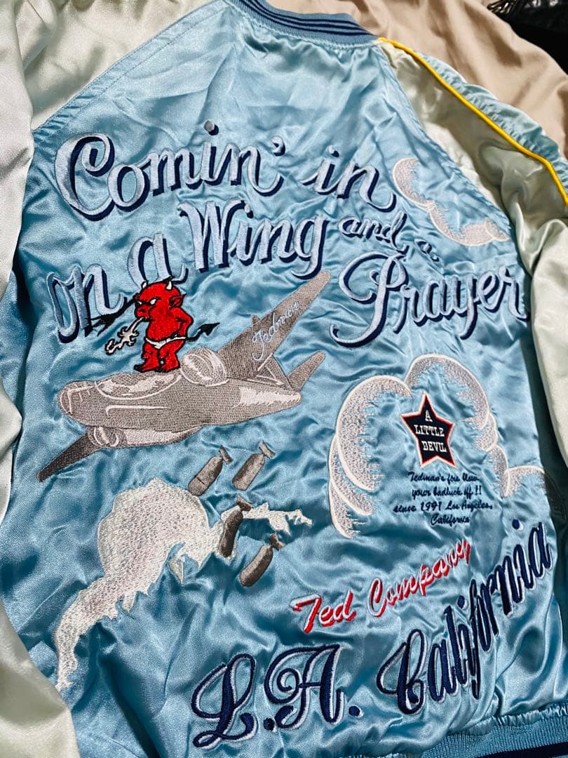 TEDMAN ２面用 日本限定 スカジャン　龍　別珍　サテン