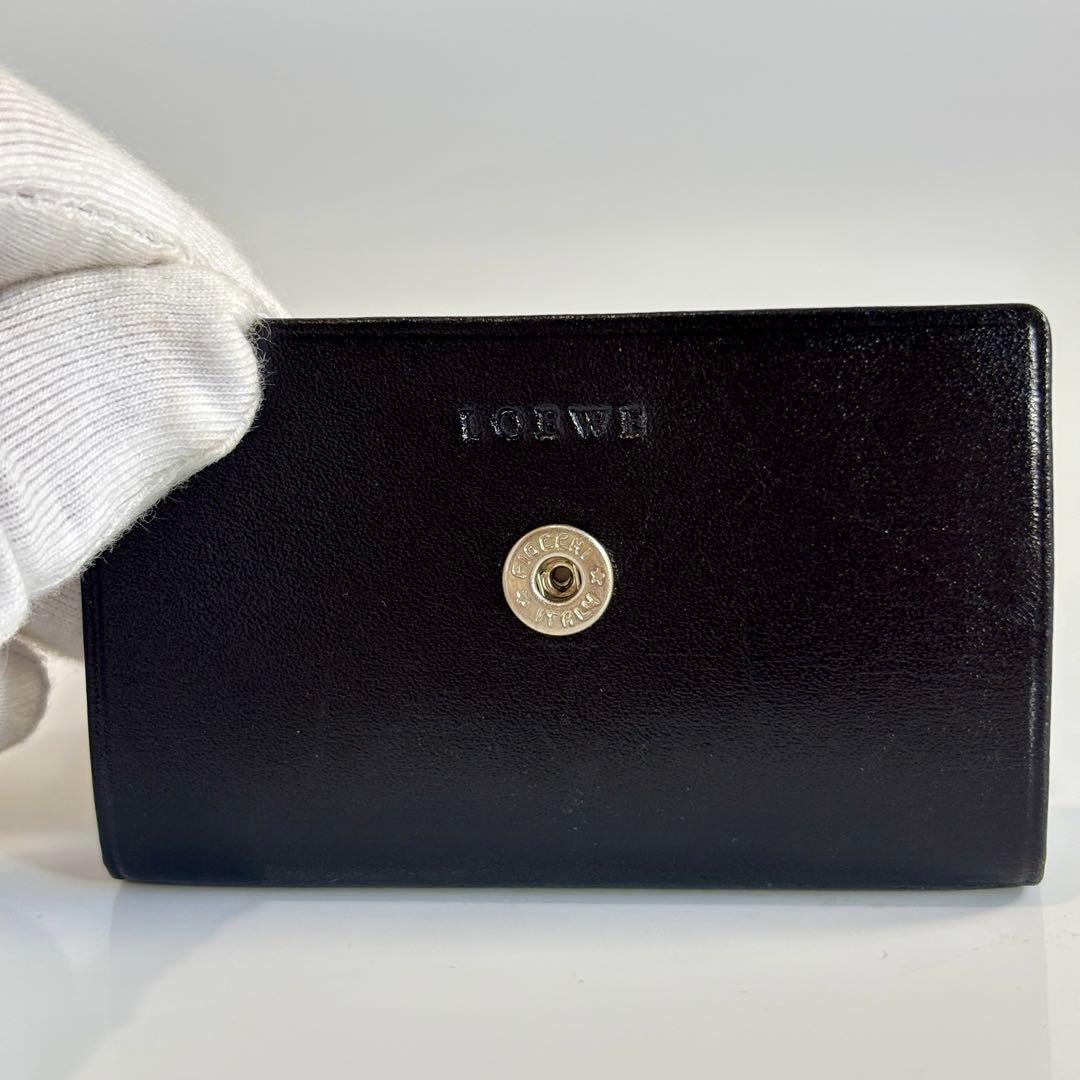 美品 LOEWE ロエベ アナグラム ケース 小銭入れ ミニ財布 レザー