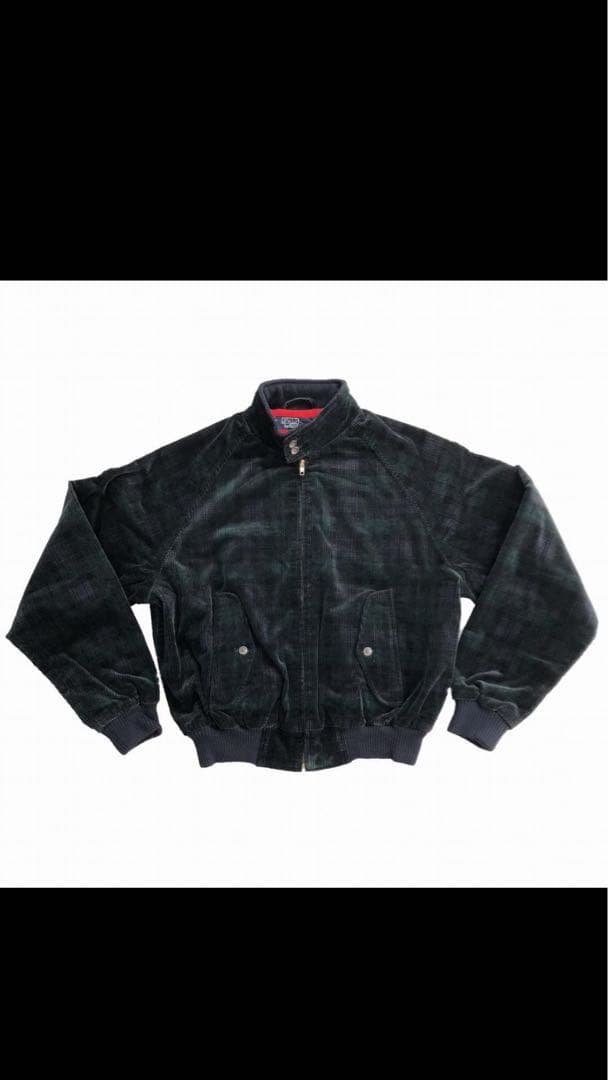 美品 90'S ラルフローレン コーデュロイ ハリントン ブラックウォッチ M