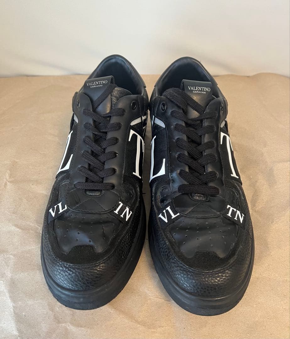VALENTINO ヴァレンティノ レザー スニーカー 44 オールブラック