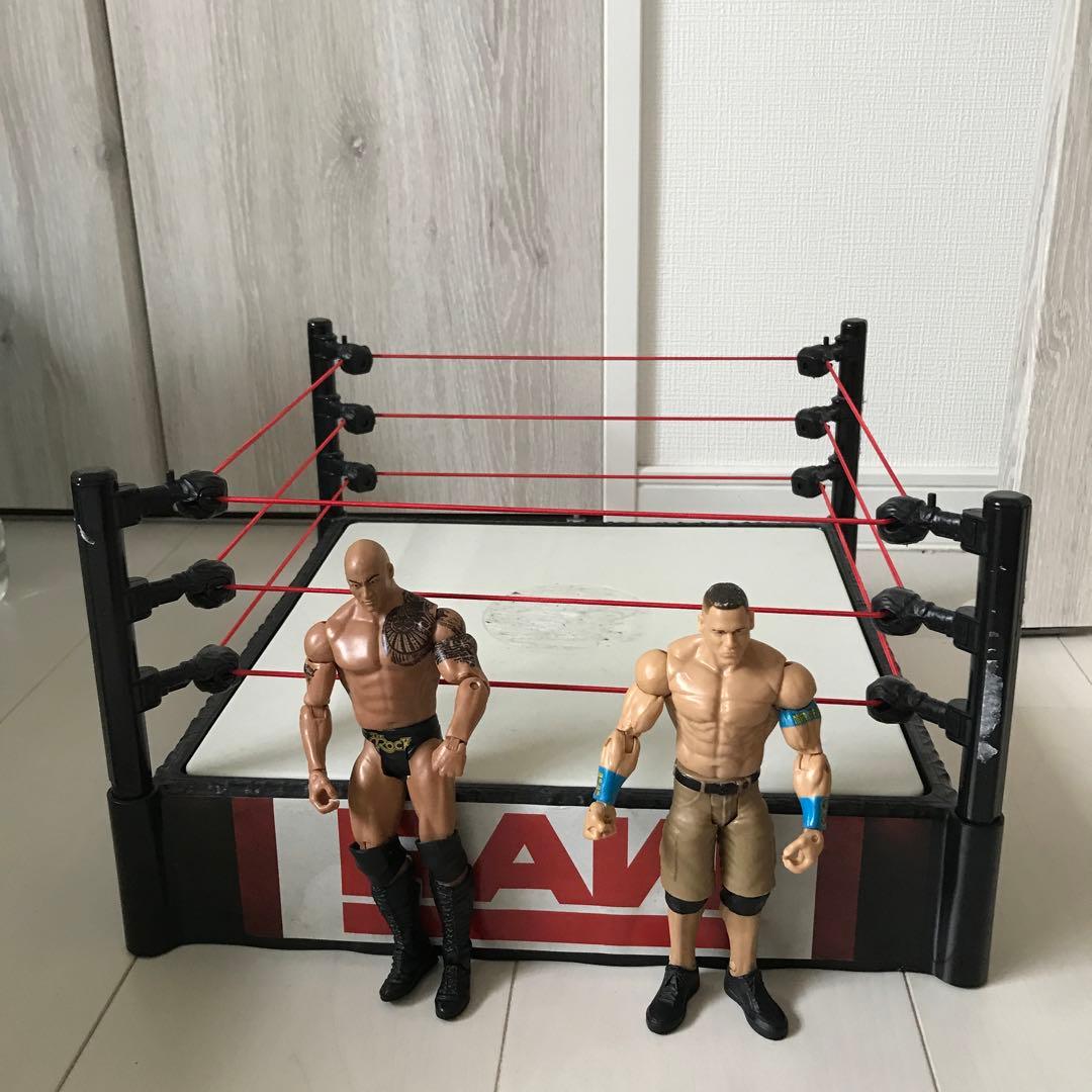 マテル　WWEリング ジョン・シナ ザ・ロック フィギュアセット