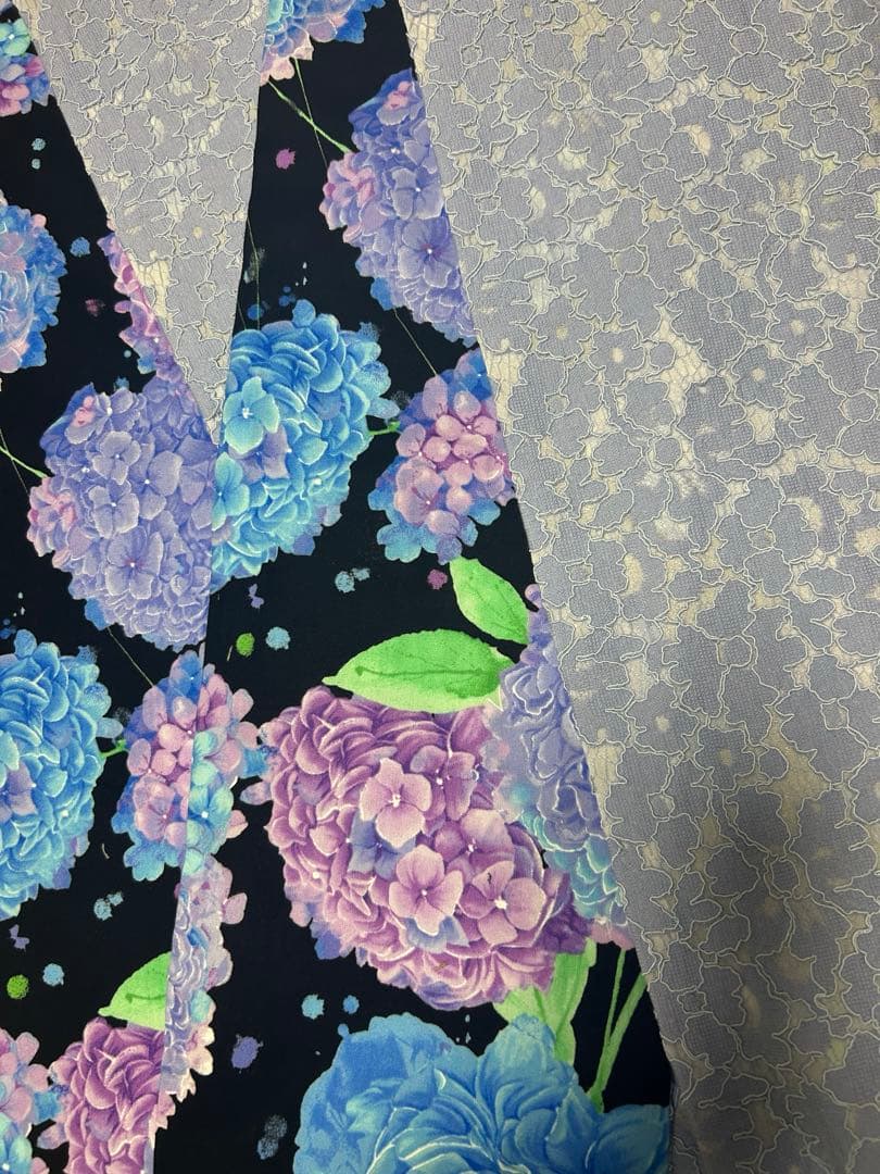 大人の兵児帯、紫陽花柄、おとねおまとめです