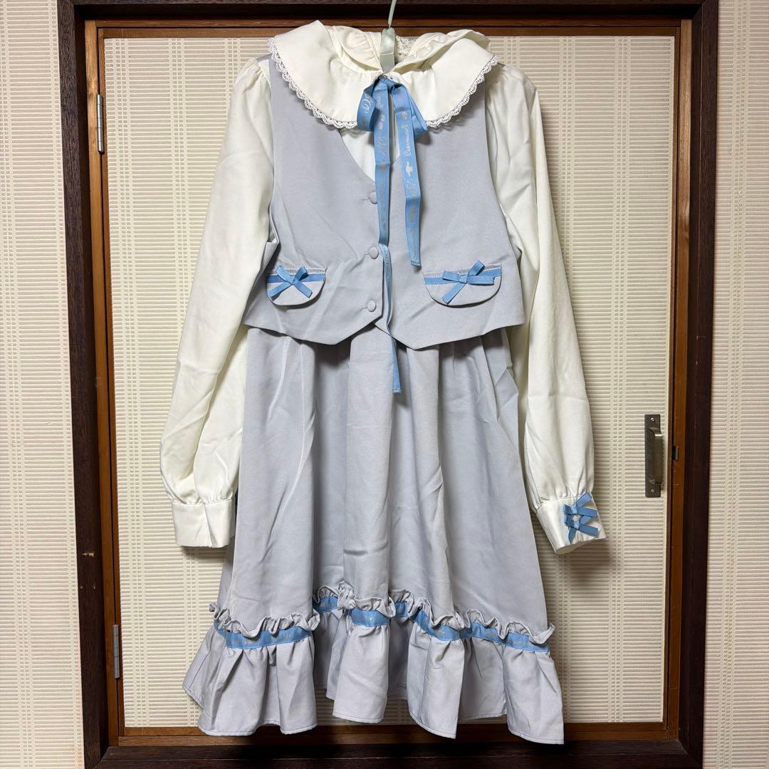 夢展望 DearMyLove シナモロール コラボ ワンピース サックス 3L