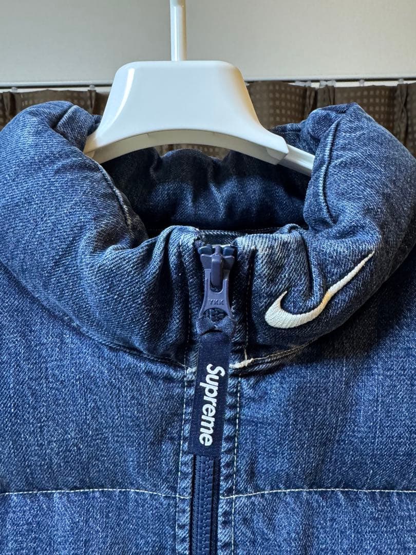 Supreme/Nike Denim Puffer Vest Lサイズ