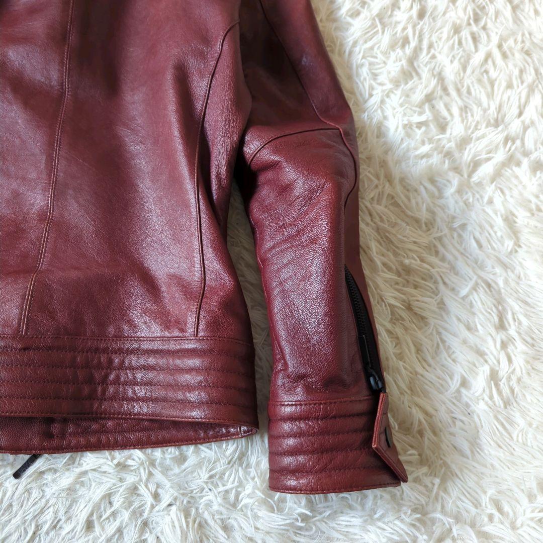 美品 A.S.M アトリエサブメン シングルライダース 本革 バーガンディ L