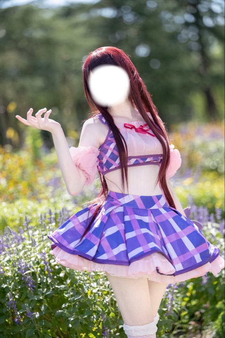 三分妄想　アイカツ！ コスプレ　紫吹 蘭　 衣装 L 靴・パニエ付き
