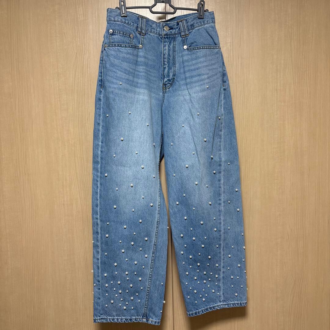 【パッチなし　36】MACPHEE パールデニム　コクーンテーパードパンツ