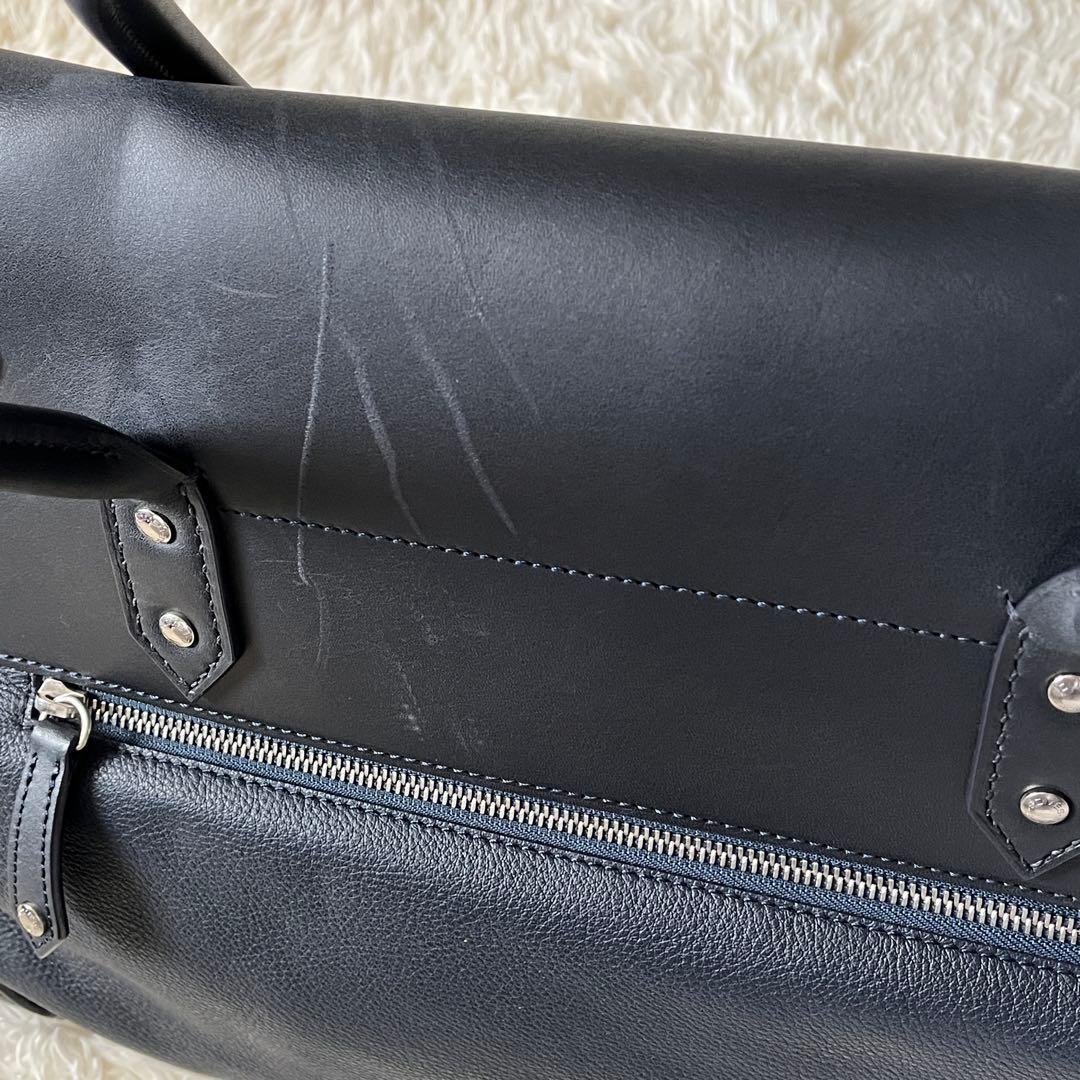 SOMES SADDLE×HT LABEL ビジネスバッグ　レザー　ネイビー