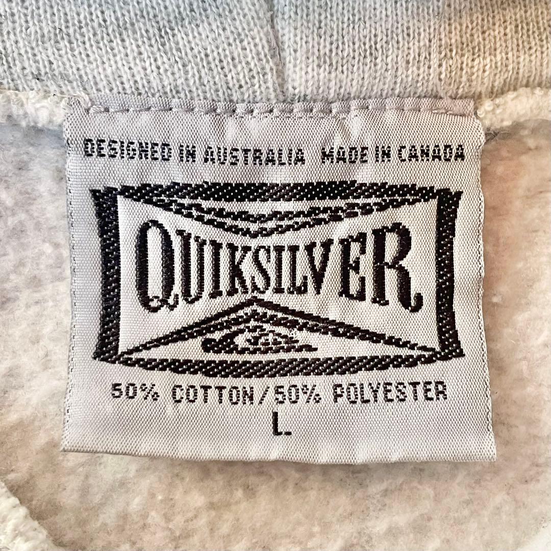 90s QUIKSILVER カナダ製 スウェット オールドサーフ グレー レア